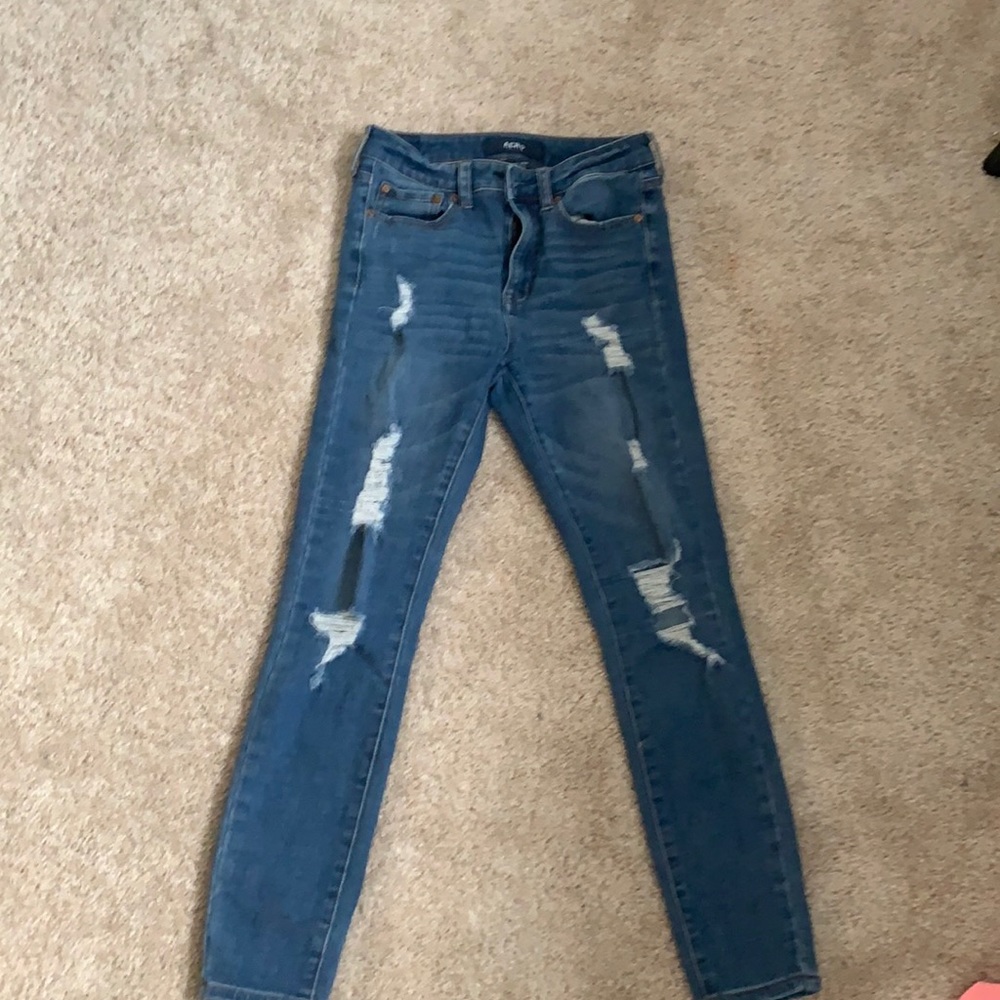 Aeropostale Ripped High Waisted Skinny Jeans